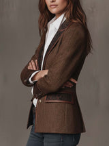 Gisèle | Chevron Print Paneled Blazer