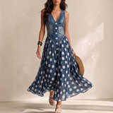 Eudoxie | Robe Midi à Pois et Col en V
