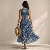 Eudoxie | Robe Midi à Pois et Col en V