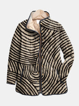 Léandra | Linen & Black Circles Quilted Jacket