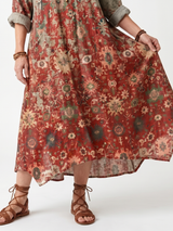Jacqueline | Robe Midi à Motifs Mélangés