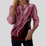 Verona | Artful Zip-Neck Sweatshirt