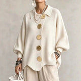 Karina | Oversized Collared Button Cardigan