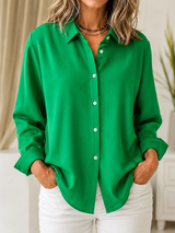 Wynona | Classic Solid Button Front Blouse