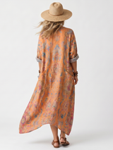 Joséphine | Robe Midi Imprimée à Col Cranché et Poches