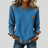 Marlisa | Textured Contrast-Trim Sweatshirt