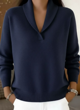 Eloise | Shawl Collar V-Neck Sweater