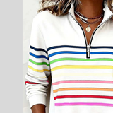 Corabelle | Striped Quarter-Zip Sweatshirt