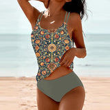 Jeannine | Tankini Imprimé à Double Bande