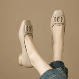 Clotilde | Ballerines en Cuir à Bout Carré