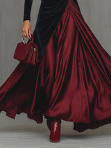 Lucrèce | Long Two-Tone Velvet & Satin Dress