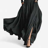 Rachel | High-Waisted Vintage Suede-Look Maxi Dress