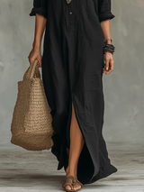Xénia | Robe Noire Élégance Tranquille