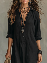 Xénia | Robe Noire Élégance Tranquille