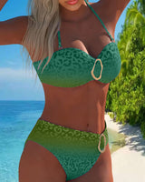 Bathilde | Maillot Halter Dégradé à Motif Léopard