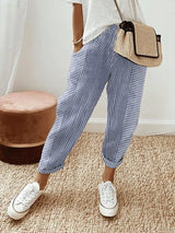 Odette | Pantalon Rayé en Coton
