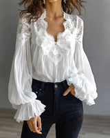 Océane | Blouse en Dentelle Patchwork