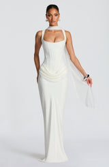 Philippine | Square Neck Satin Maxi Dress