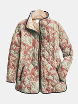 Paulette | Terracotta Damask Quilted Jacket