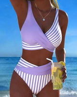 Aliénor | Bikini à Rayures Croisées