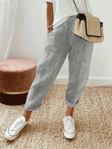 Odette | Pantalon Rayé en Coton