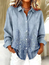 Melrose | Vintage Botanical Print Button Blouse