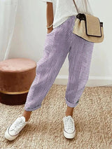 Odette | Pantalon Rayé en Coton
