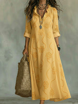 Apolline | Robe Maxi à Motif Floral Tonal