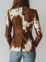Solveig | Eco-Conscious Vintage Cow-Print Blazer