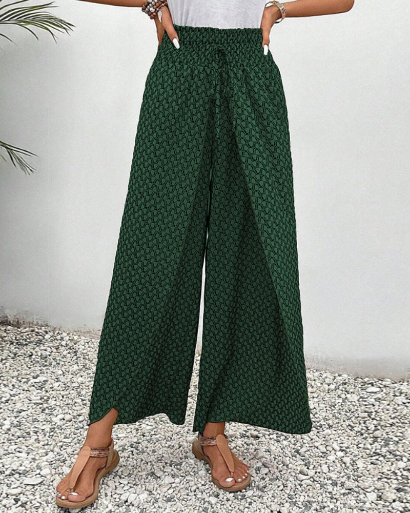 Sabine | Pantalon Large à Motif Géométrique