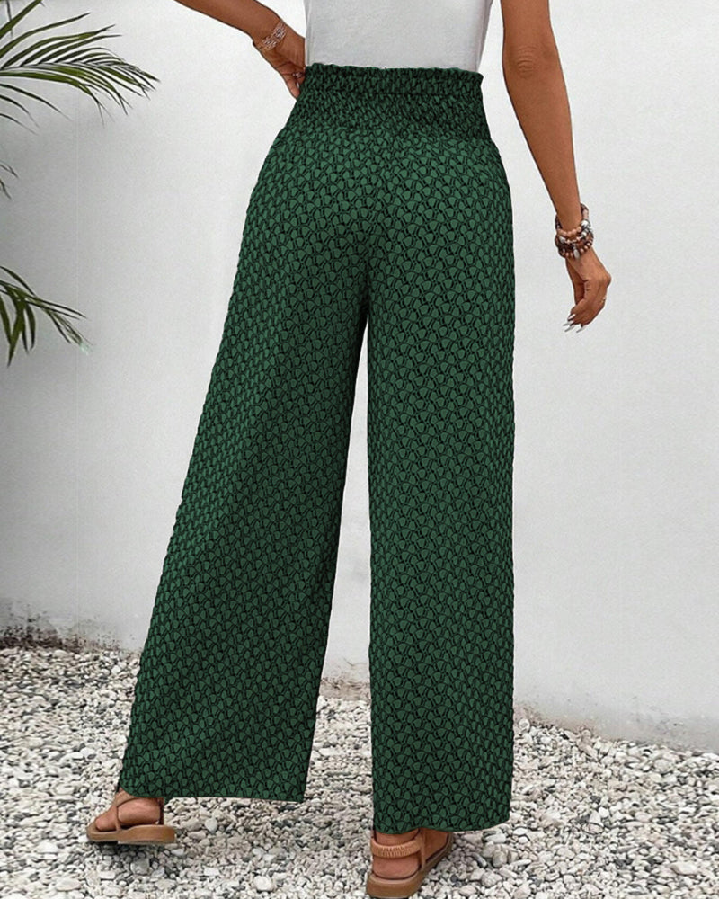 Sabine | Pantalon Large à Motif Géométrique