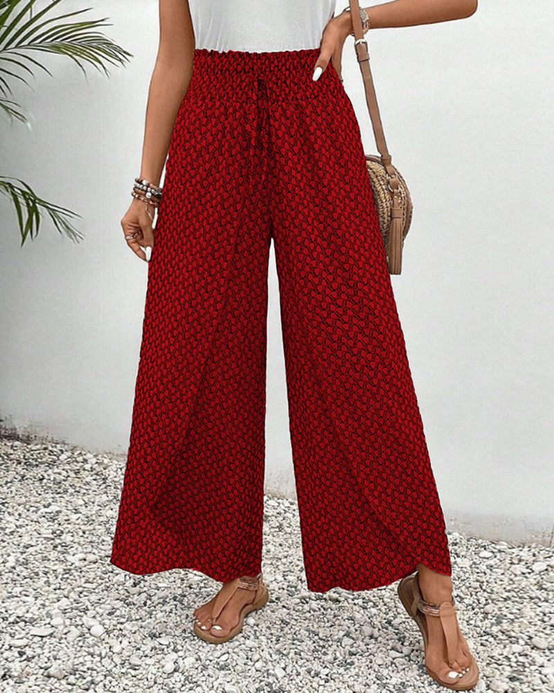 Sabine | Pantalon Large à Motif Géométrique
