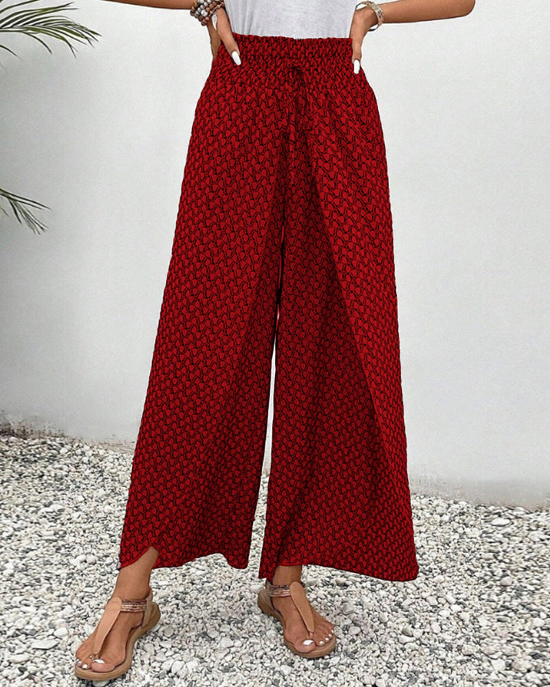 Sabine | Pantalon Large à Motif Géométrique