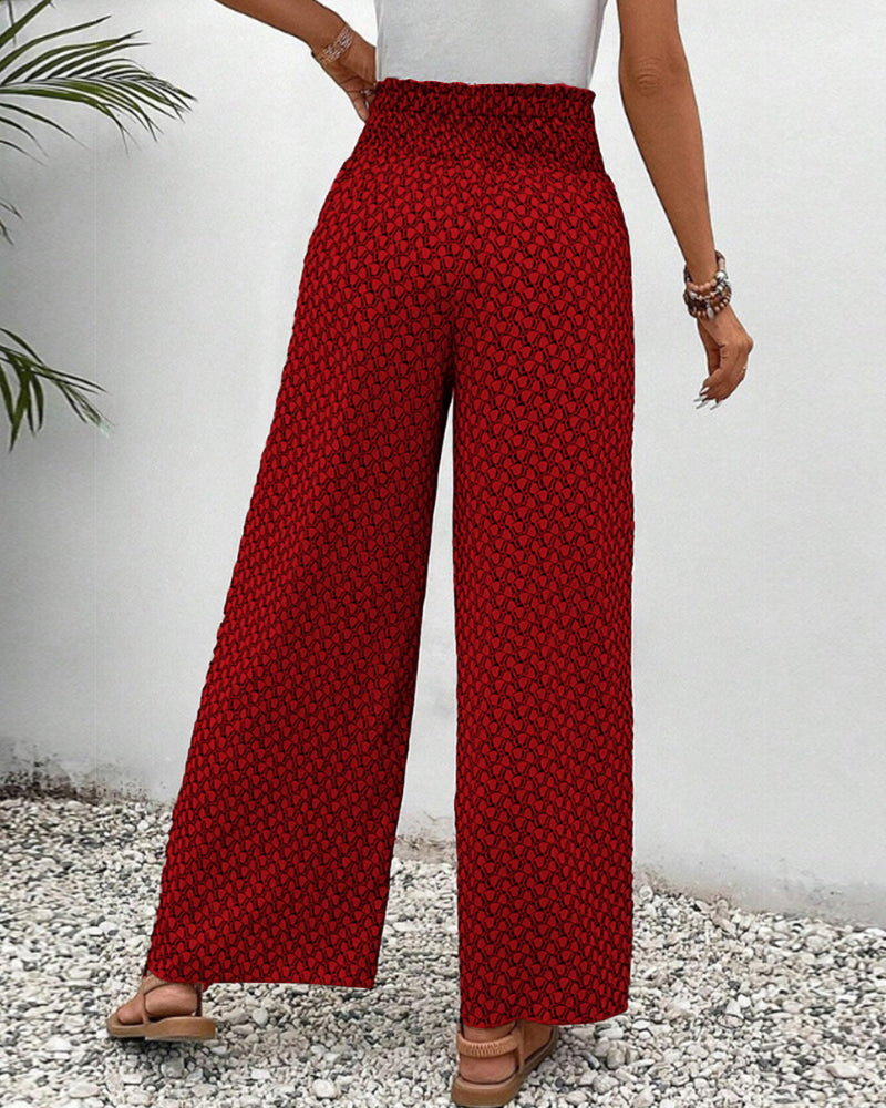 Sabine | Pantalon Large à Motif Géométrique