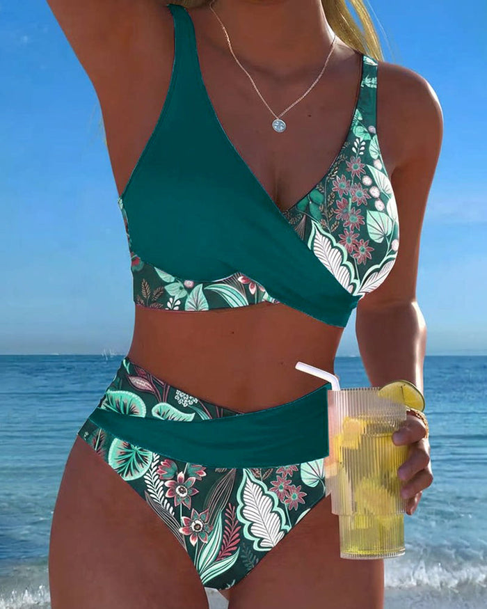 Yvette | Bikini Bicolore à Motif Floral