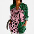 Odile | Bluse à Motif Léopard Tropical