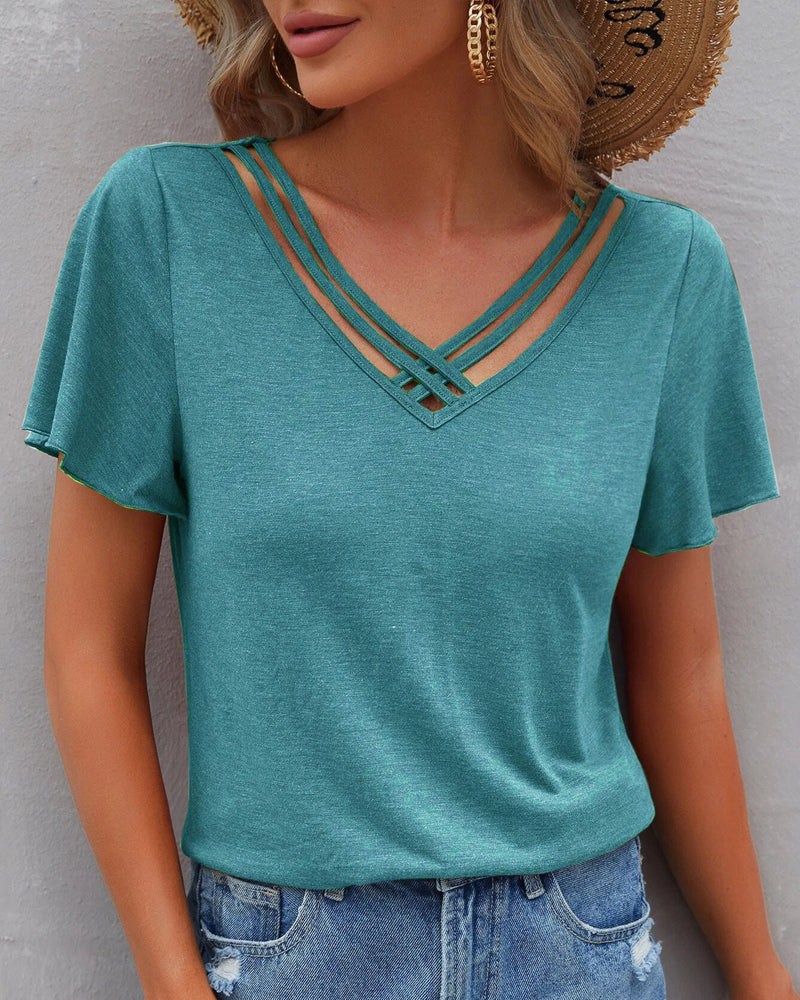 Marion | T-Shirt Uni Col V