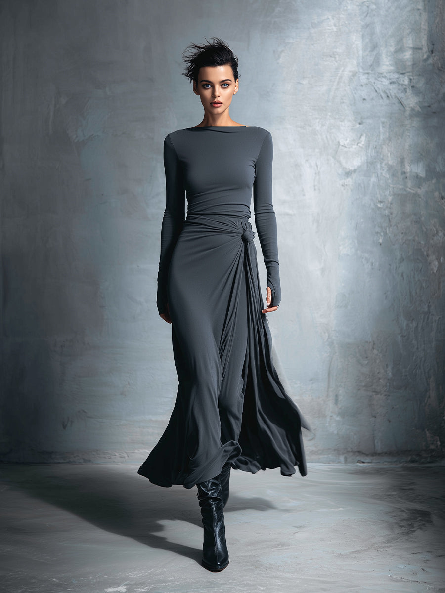 Naomie | Maxi Wrap Dress with Silky Tie