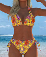 Sandra | Bikini Coloré à Motif Halter