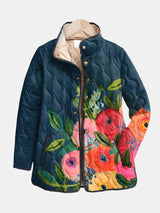 Camélia | Midnight Floral Quilted Jacket