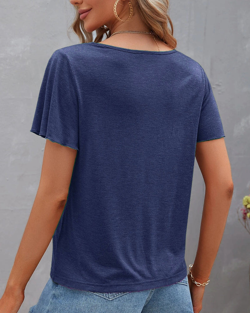 Marion | T-Shirt Uni Col V
