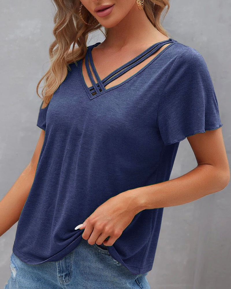 Marion | T-Shirt Uni Col V