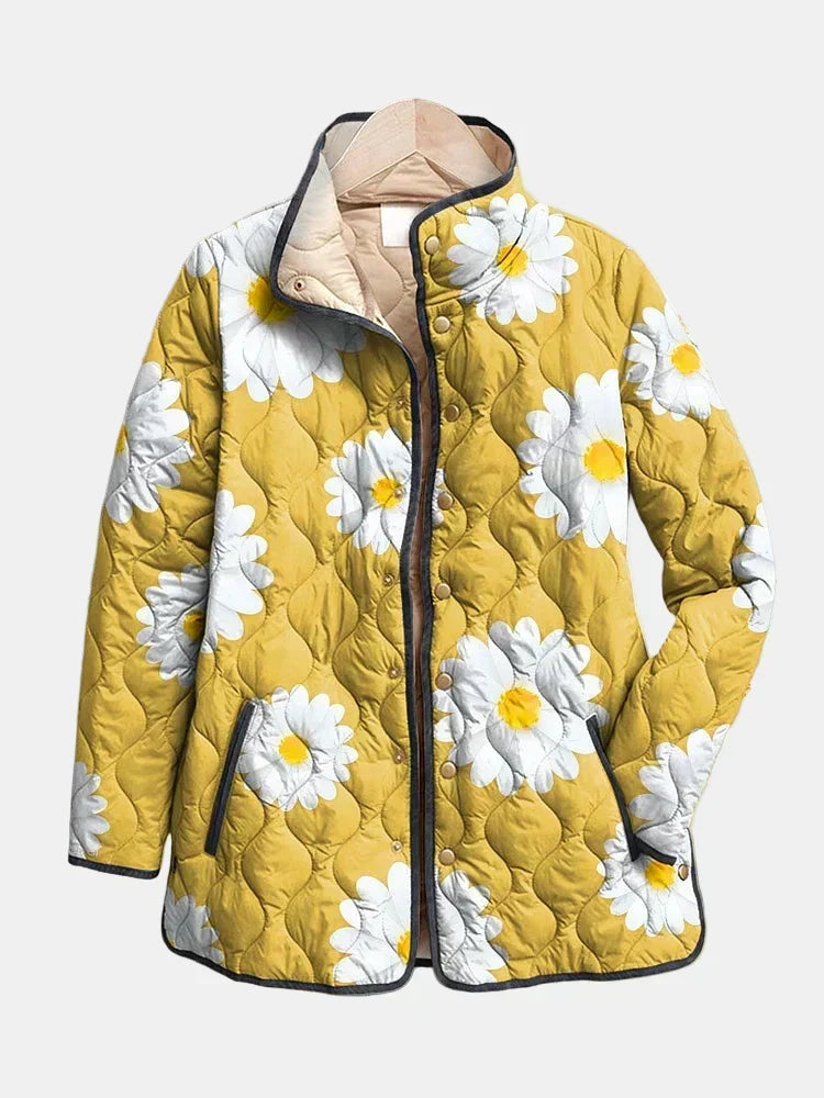 Éloise | Mustard Daisy Quilted Jacket
