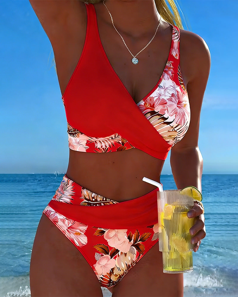 Jessica | Bikini à Motif Floral Contrasté