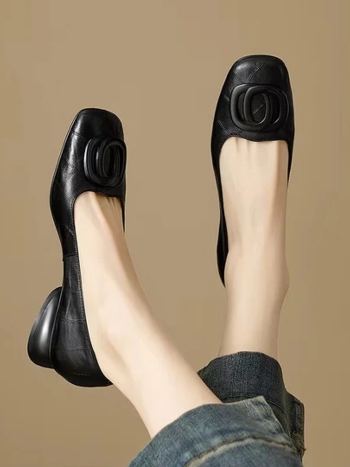 Clotilde | Ballerines en Cuir à Bout Carré