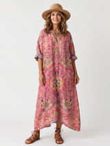 Reine | Robe Midi à Motif Abstrait et Poches
