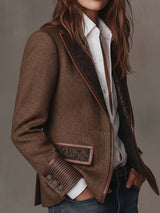 Gisèle | Chevron Print Paneled Blazer