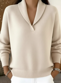 Eloise | Shawl Collar V-Neck Sweater