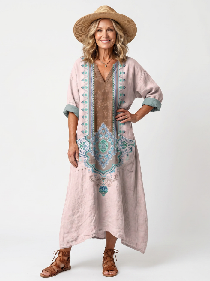 Kenza | Robe Midi à Panneaux et Grandes Poches
