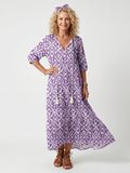 Irène | Robe Midi Imprimée à Lanières